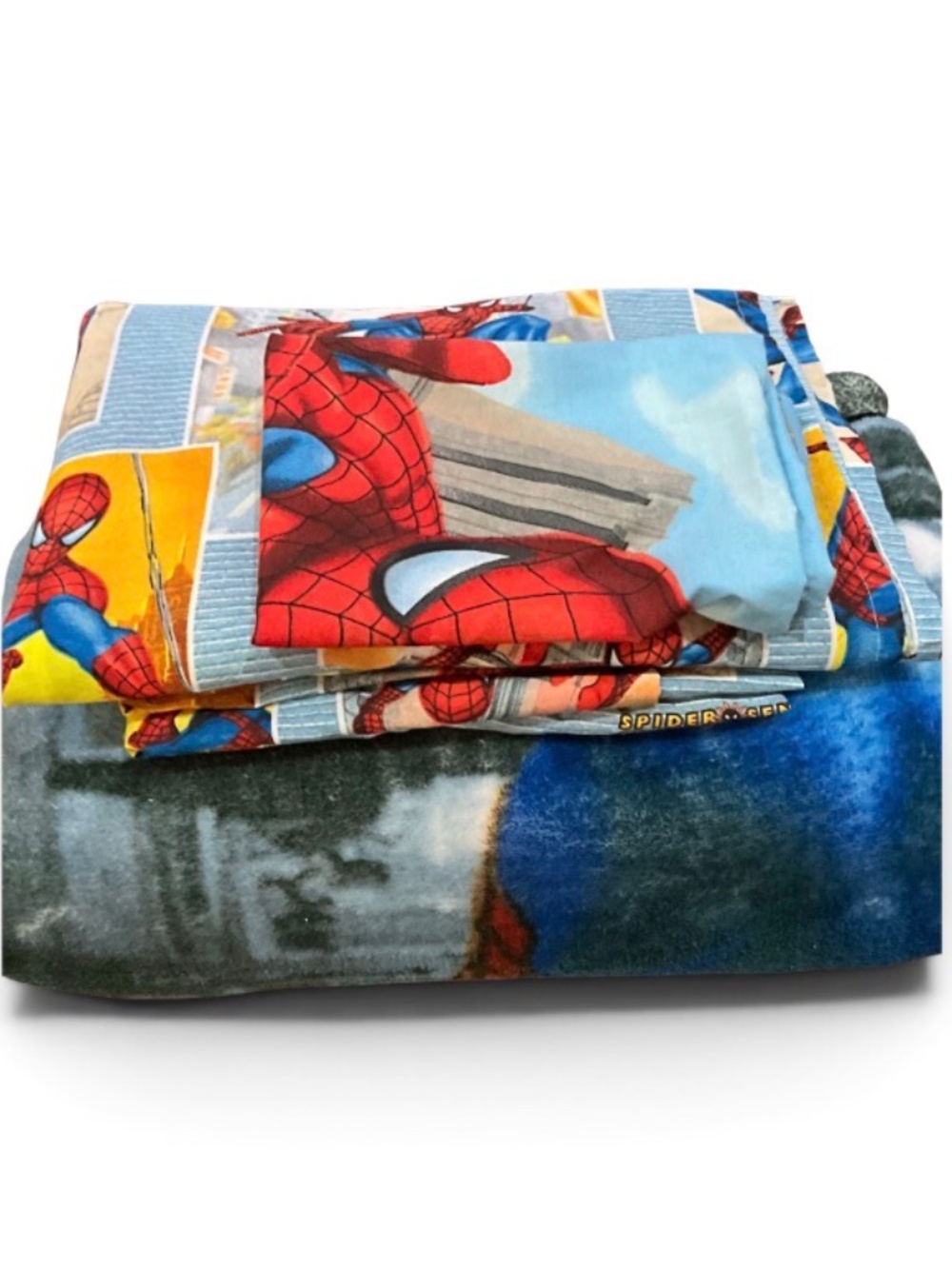 Spider-Man Twin 1 Fitted & 1 Flat Sheets, Pillow Case & Blanket